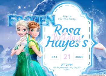 FREE Editable Frozen Birthday Invitation