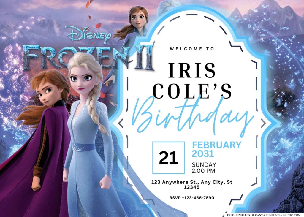 FREE Editable Frozen 2 Birthday Invitation