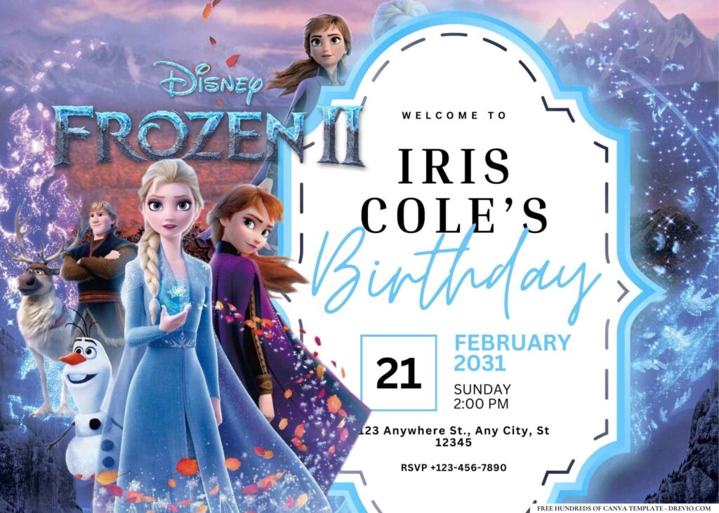FREE Editable Frozen 2 Birthday Invitation