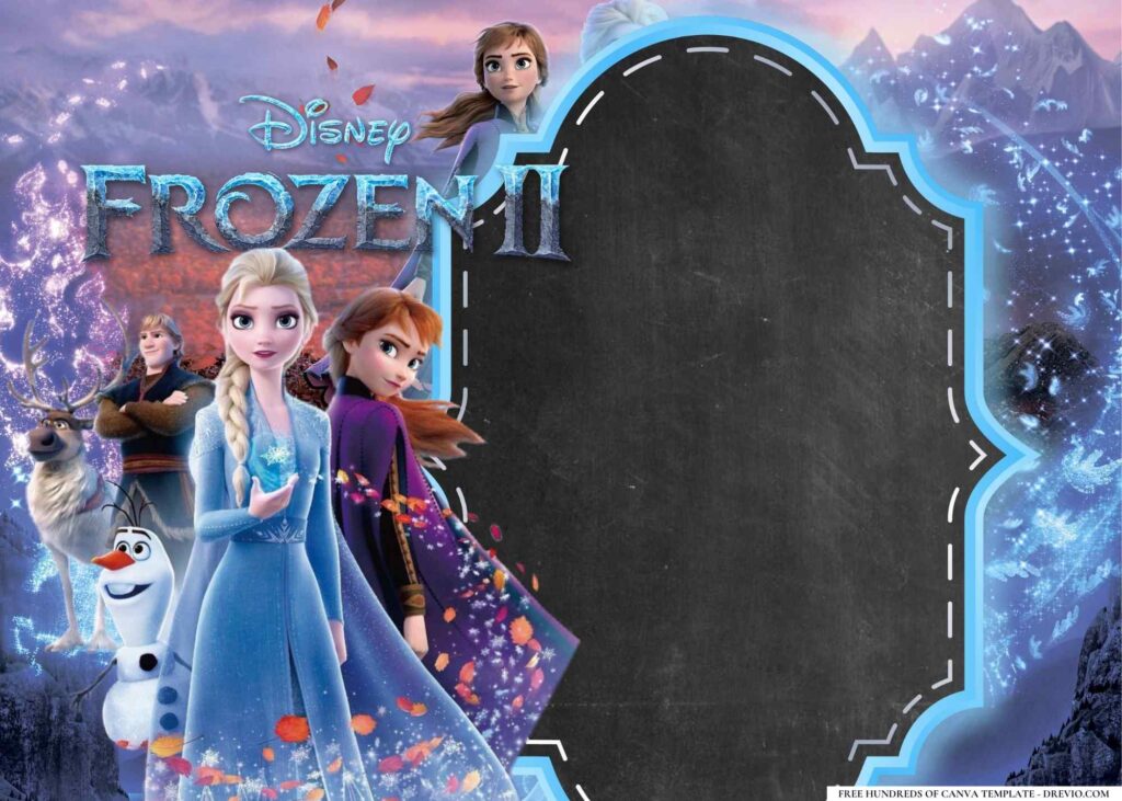 FREE Frozen II Birthday Canva Templates 16