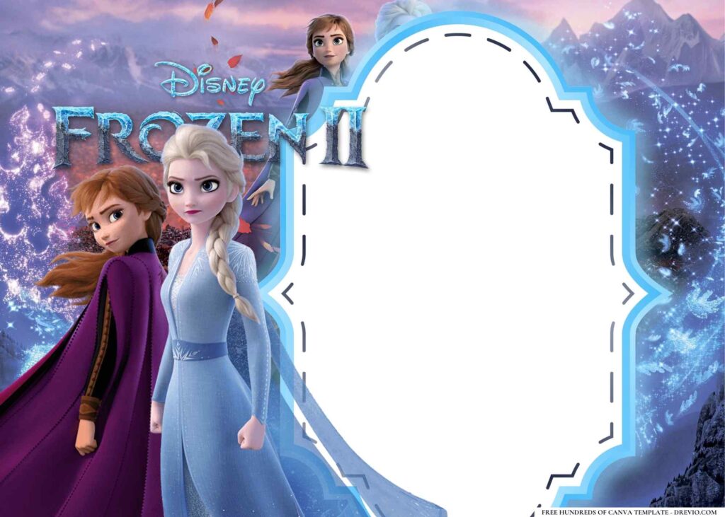 FREE Frozen II Birthday Canva Templates 2