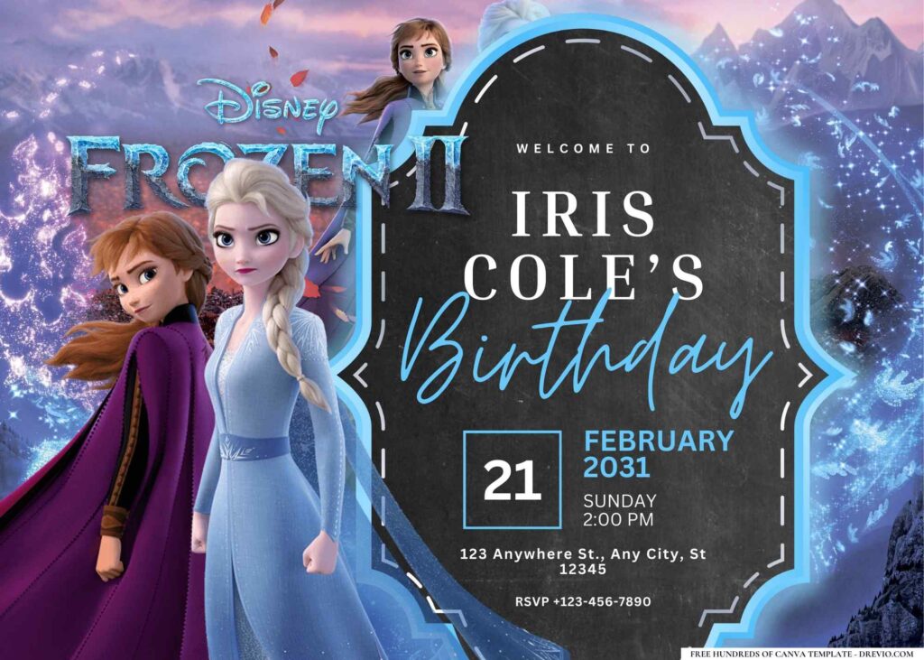 FREE Editable Frozen 2 Birthday Invitation