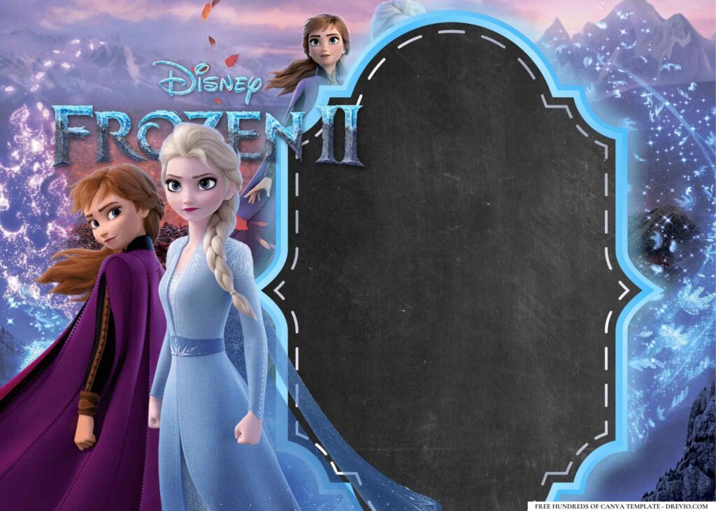 FREE Frozen II Birthday Canva Templates 4