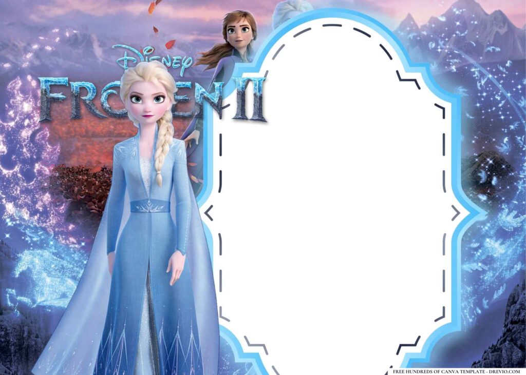 FREE Frozen II Birthday Canva Templates 6