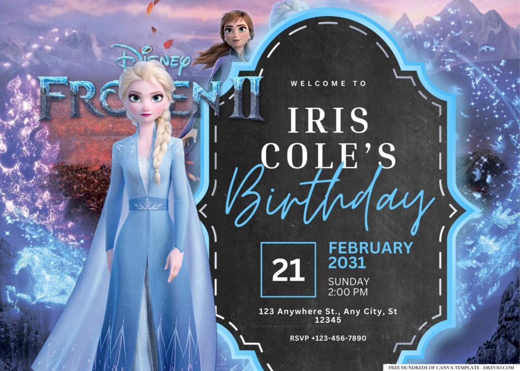 FREE Editable Frozen 2 Birthday Invitation