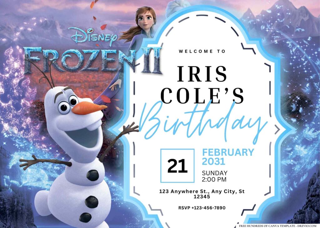 FREE Editable Frozen 2 Birthday Invitation
