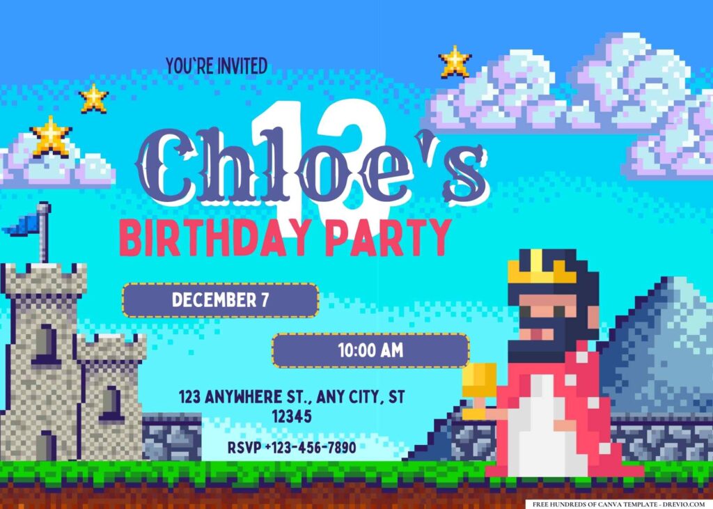 FREE Editable Gamer Birthday Invitation