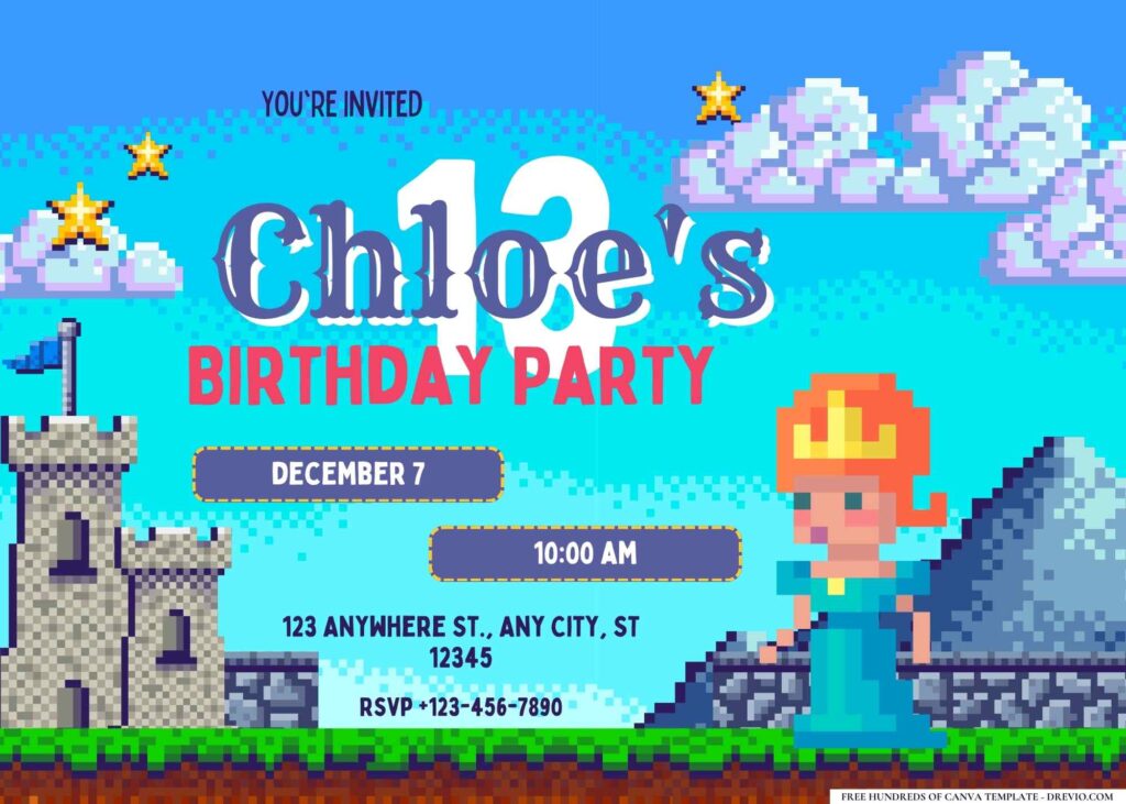 FREE Editable Gamer Birthday Invitation