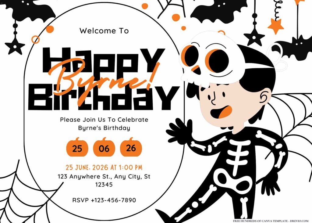 FREE Editable Halloween Birthday Invitation