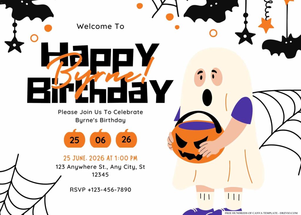 FREE Editable Halloween Birthday Invitation