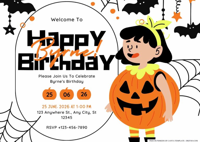 FREE Editable Halloween Birthday Invitation
