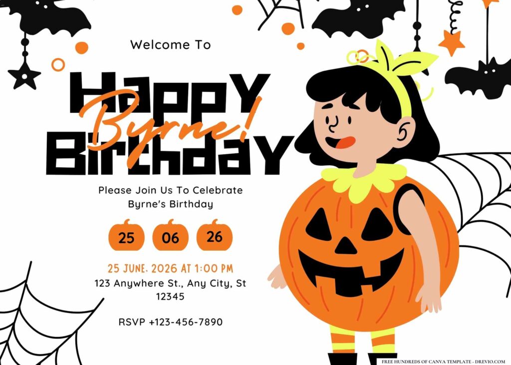 FREE Editable Halloween Birthday Invitation