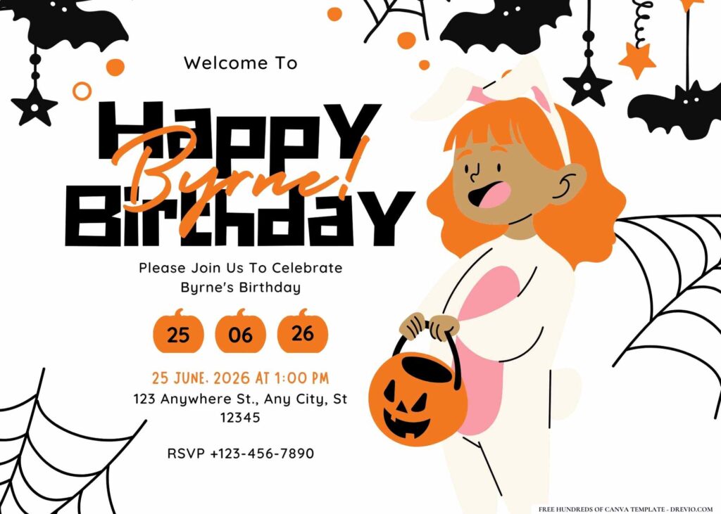 FREE Editable Halloween Birthday Invitation