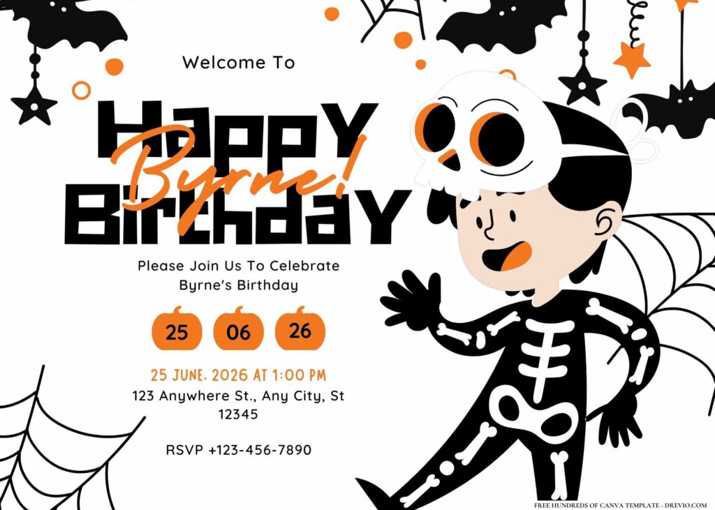 FREE Editable Halloween Birthday Invitation
