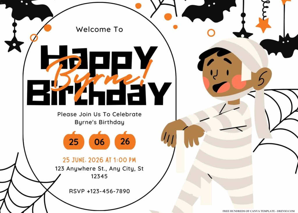 FREE Editable Halloween Birthday Invitation
