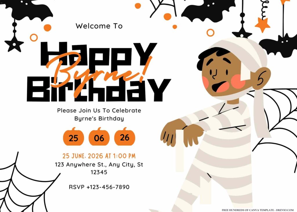 FREE Editable Halloween Birthday Invitation