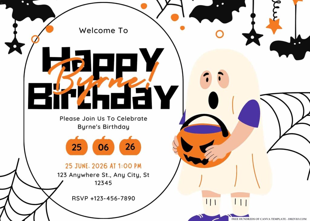 FREE Editable Halloween Birthday Invitation