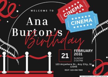 FREE Editable Hollywood Glamour Birthday Invitation