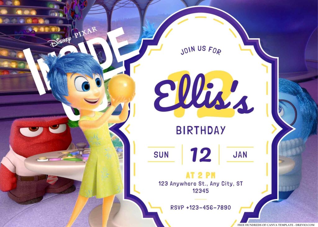 FREE Editable Inside Out Birthday Invitation