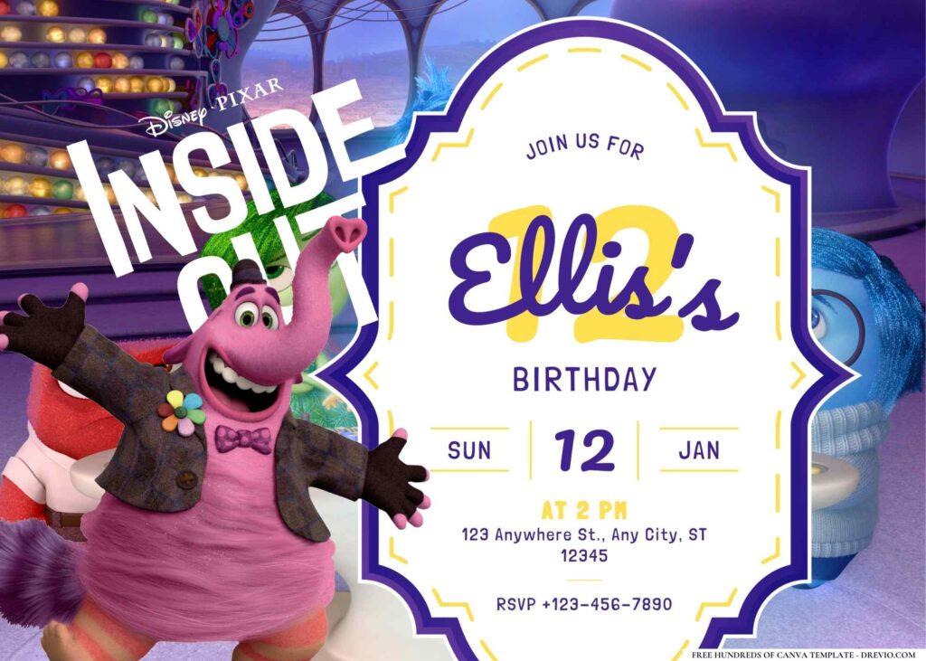 FREE Editable Inside Out Birthday Invitation