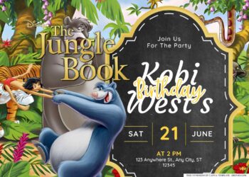 FREE Editable Jungle Book Birthday Invitation