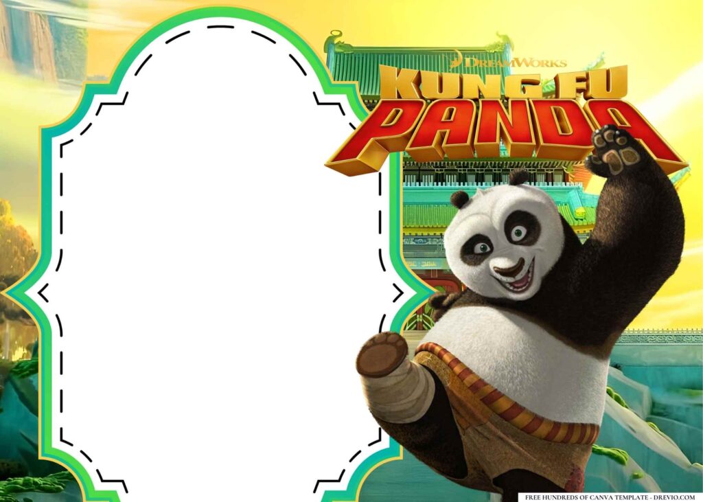 FREE Kung Fu Panda Birthday Canva Templates 10