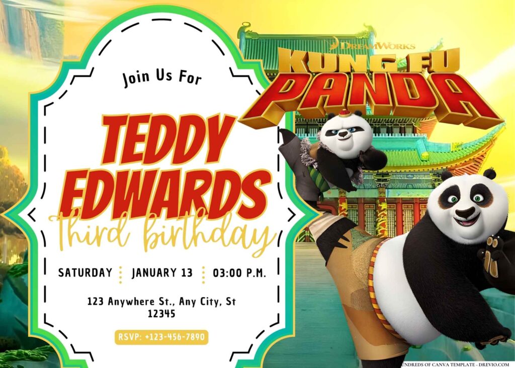 Kung Fu Panda Birthday Invitation