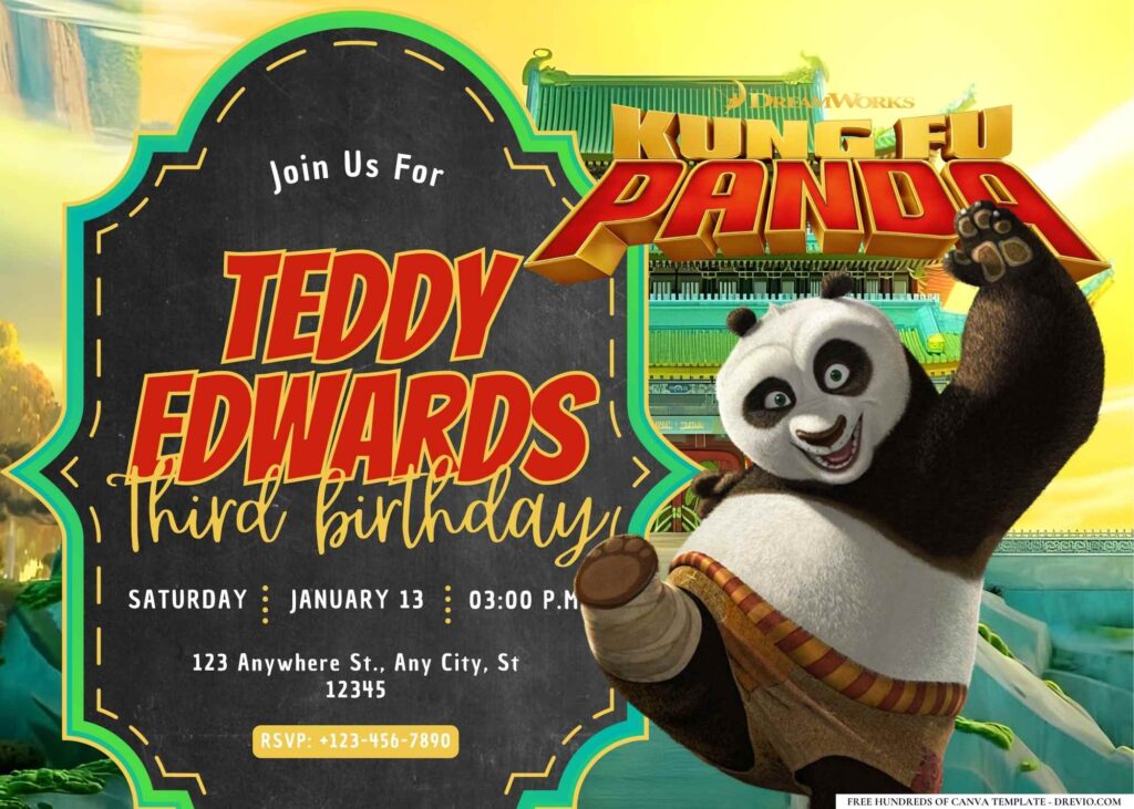 Kung Fu Panda Birthday Invitation
