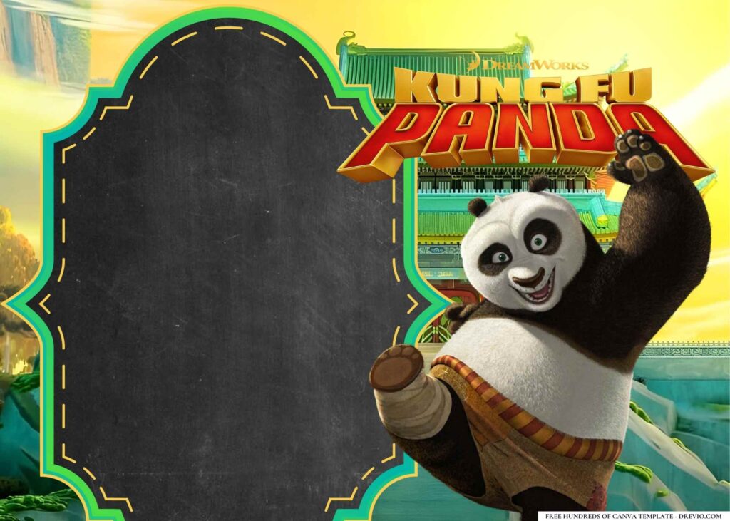 FREE Kung Fu Panda Birthday Canva Templates 12