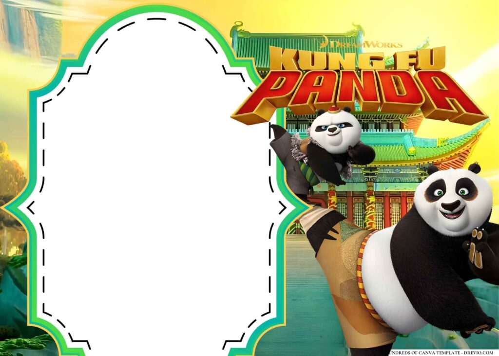 FREE Kung Fu Panda Birthday Canva Templates 2 1