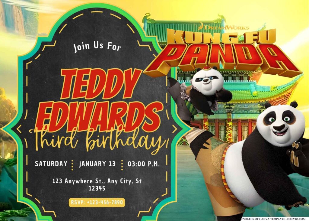 Kung Fu Panda Birthday Invitation