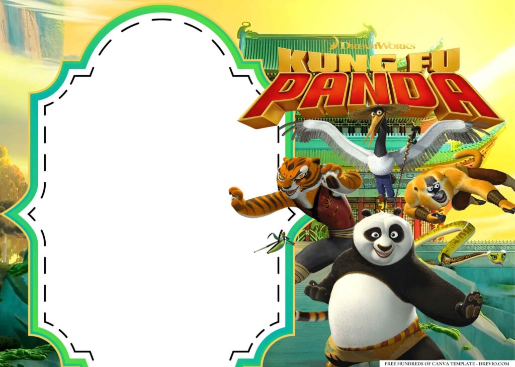 FREE Kung Fu Panda Birthday Canva Templates 6