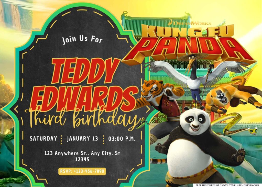 Kung Fu Panda Birthday Invitation