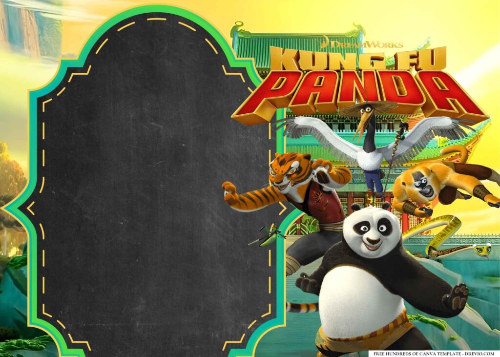 FREE Kung Fu Panda Birthday Canva Templates 8