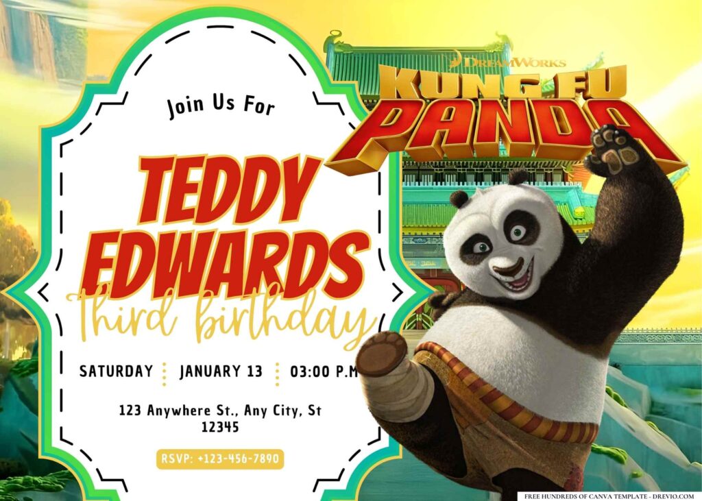 Kung Fu Panda Birthday Invitation