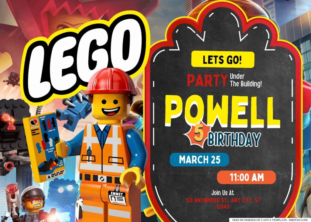 FREE Editable LEGO Builders Birthday Invitation