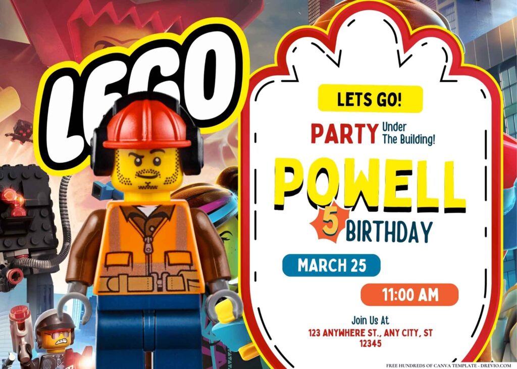 FREE Editable LEGO Builders Birthday Invitation