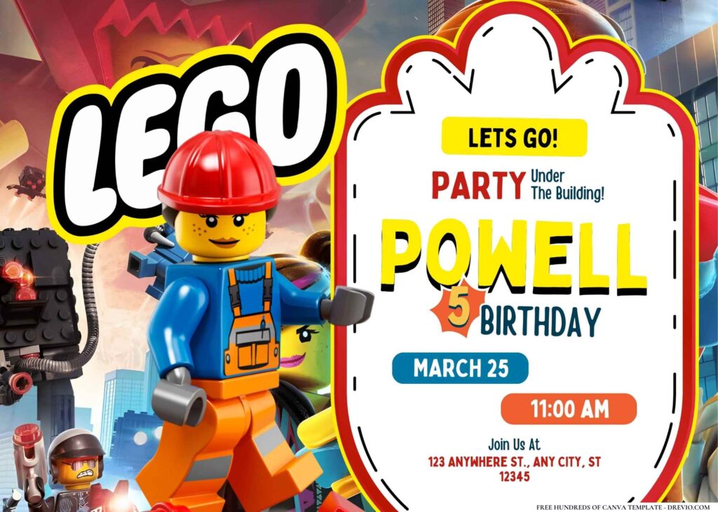 FREE Editable LEGO Builders Birthday Invitation