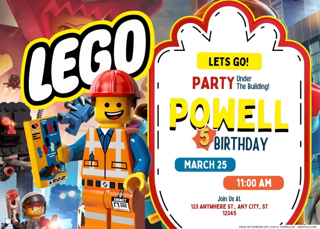 FREE Editable LEGO Builders Birthday Invitation