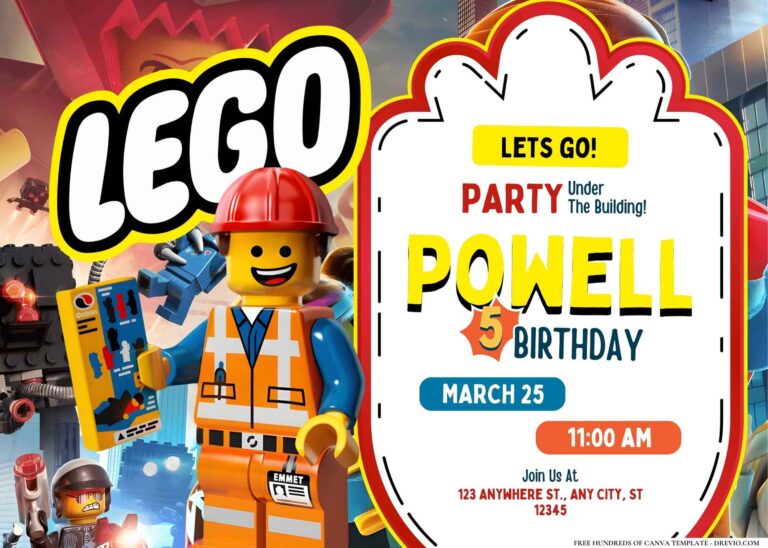 FREE Editable LEGO Builders Birthday Invitation