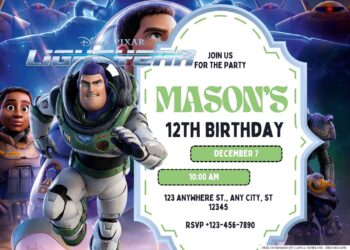 FREE Editable Lightyear Birthday Invitation
