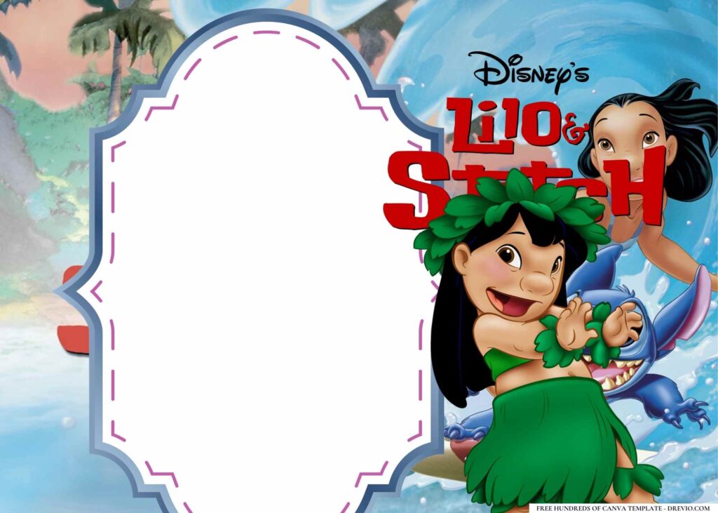 FREE Lilo Stitch Birthday Canva Templates 10