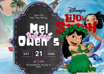 FREE Editable Lilo & Stitch Birthday Invitation