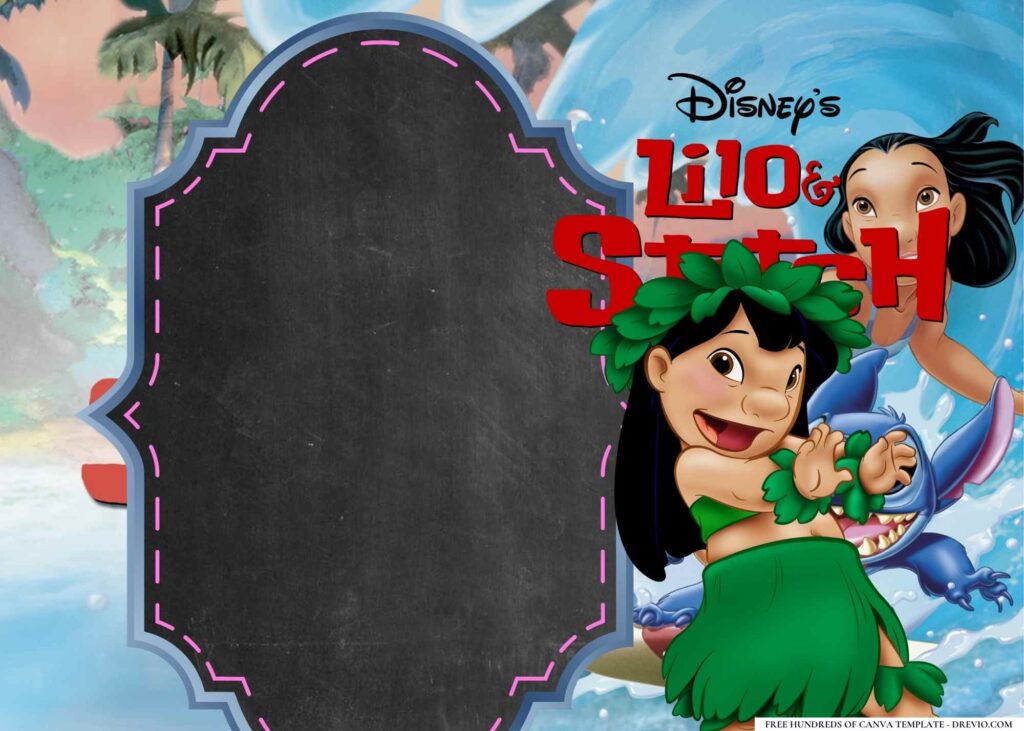 FREE Lilo Stitch Birthday Canva Templates 12