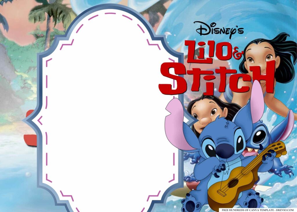 FREE Lilo Stitch Birthday Canva Templates 14
