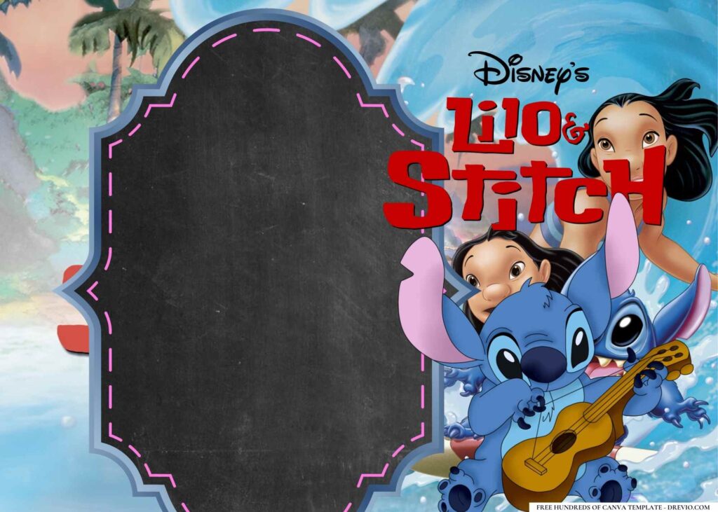 FREE Lilo Stitch Birthday Canva Templates 16