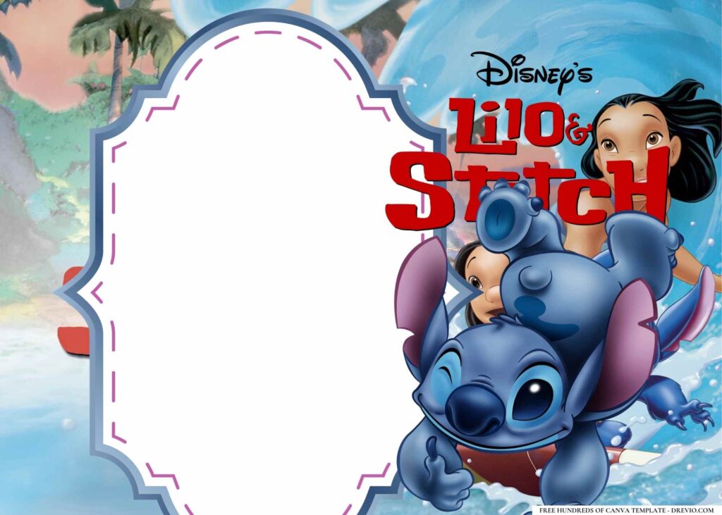FREE Lilo Stitch Birthday Canva Templates 2