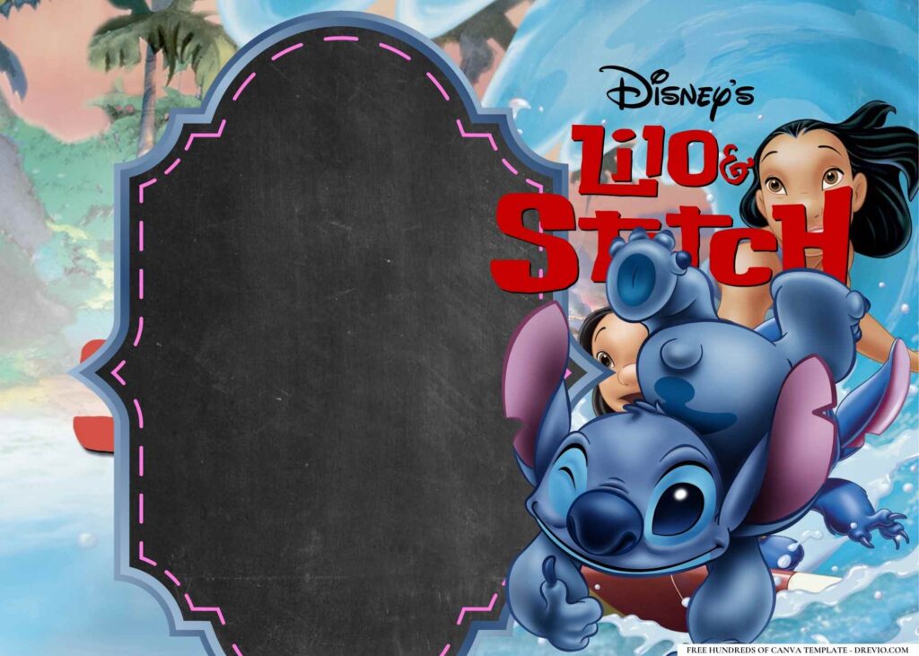 FREE Lilo Stitch Birthday Canva Templates 4