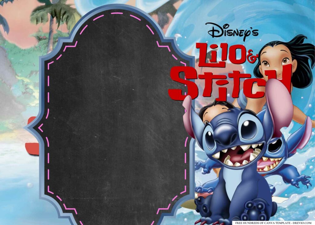FREE Lilo Stitch Birthday Canva Templates 8
