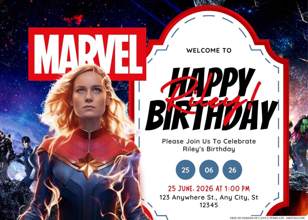 FREE Editable Marvel Birthday Invitation